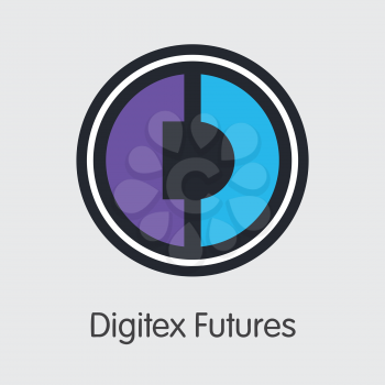 DGTX - Digitex Futures. The Icon or Emblem of Money, Market Emblem, ICOs Coins and Tokens Icon.