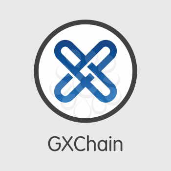 GXS - Gxchain. The Market Logo or Emblem of Cryptocurrency, Market Emblem, ICOs Coins and Tokens Icon.