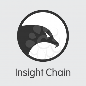 INB - Insight Chain. The Trade Logo or Emblem of Crypto Coins, Market Emblem, ICOs Coins and Tokens Icon.