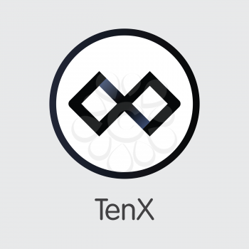 PAY - Tenx. The Trade Logo or Emblem of Cryptocurrency, Market Emblem, ICOs Coins and Tokens Icon.