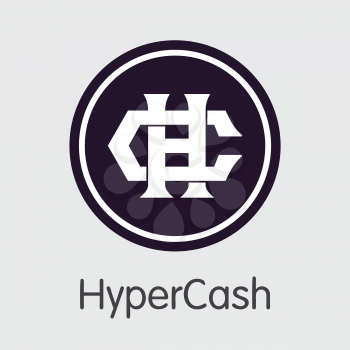 HC - Hypercash. The Market Logo or Emblem of Virtual Momey, Market Emblem, ICOs Coins and Tokens Icon.