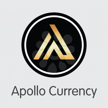 APL - Apollo Currency. The Market Logo or Emblem of Crypto Coins, Market Emblem, ICOs Coins and Tokens Icon.
