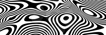Trendy Background with Optical illusions. BW Lines Background. Abstract 3d Black and White illusions. EPS 10 Vector illustration. Abstract Waves Vector.