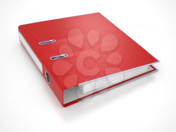 Red File Folder Isolated on White. 3d Illustration.