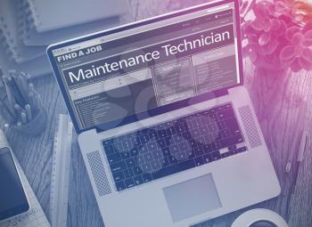 Maintenance Technician - Your Next Job, Apply Today. Recruitment Concept. 3D Render.