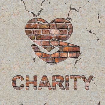Royalty Free Photo of the Word Charity in Brick