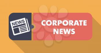 Corporate News Concept in Flat Design with Long Shadows.