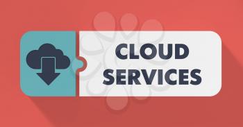 Cloud Services Concept in Flat Design with Long Shadows.