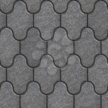 Decorative Gray Figured Pavement Rounded Top and Bottom. Seamless Tileable Texture.