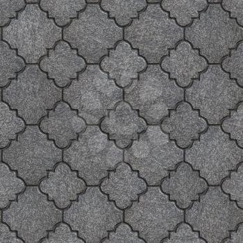 Concrete Gray Figured Pavement of Different Sizes. Seamless Tileable Texture.