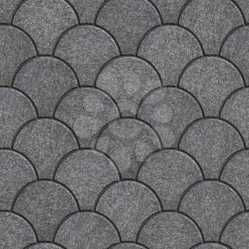 Concrete Gray Figured Pavement in the Form of Squama. Seamless Tileable Texture.