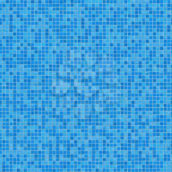 Blue Ceramic Mosaic. Seamless Tileable Texture.