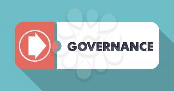 Governance Concept in Flat Design with Long Shadows on Blue Backgrounds.