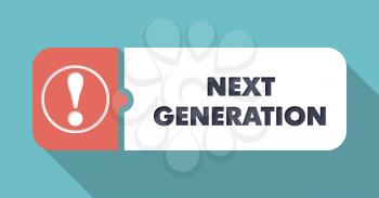 Next Generation in Flat Design with Long Shadows on Turquoise Background.