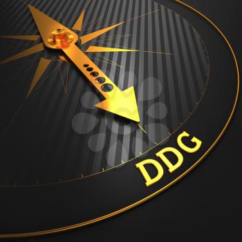 DDG - Business Background. Golden Compass Needle on a Black Field.