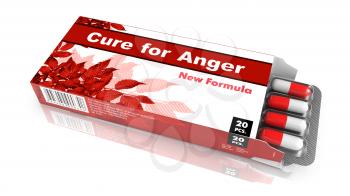 Cure for Anger - Orange Open Blister Pack Tablets Isolated on White.