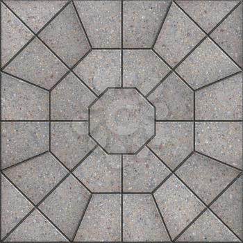 Gray Pavement Slabs  in the Form of Spiderweb. Seamless Tileable Texture.
