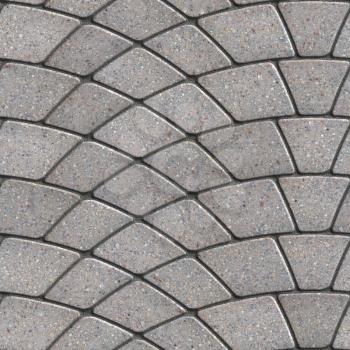 Gray Paving Slabs Laid as Semicircle. Seamless Tileable Texture.