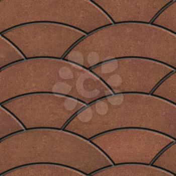 Brown Paving Slabs Laid as Semicircle. Seamless Tileable Texture.