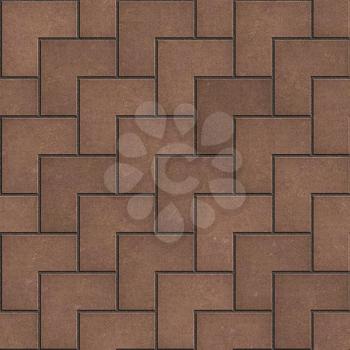 Brown Pavement in the Form of Superposed Squares.. Seamless Tileable Texture.