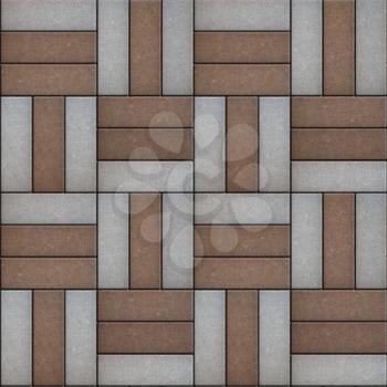 Pavement  Pattern in the Form of Broad Rectangles. Seamless Tileable Texture.