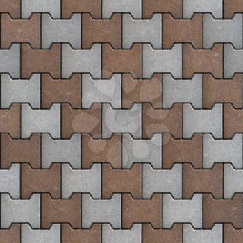 Gray and Brown Polygons as Oblique Lines. Seamless Tileable Texture.