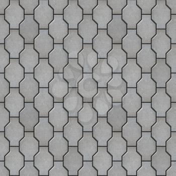 Gray Decorative Wavy Paving Slabs. Seamless Tileable Texture.