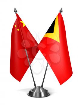 Royalty Free Clipart Image of the China and East Timor Miniature Flags