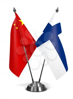 Royalty Free Clipart Image of China and Finland Miniature Flags