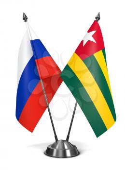 Royalty Free Clipart Image of Russia and Tongo Miniature Flags