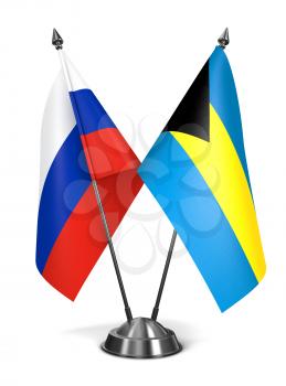 Royalty Free Clipart Image of Russia and Bahamas Miniature Flags