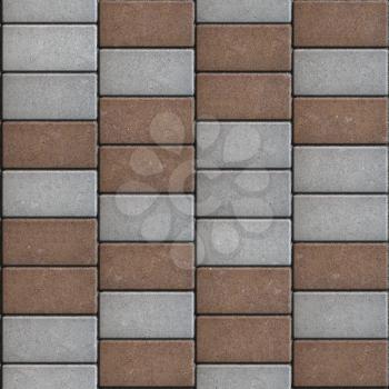 Gray and Brown  Paving Consisting of  Rectangles Laid Out in a Chaotic Manner. Seamless Tileable Texture.