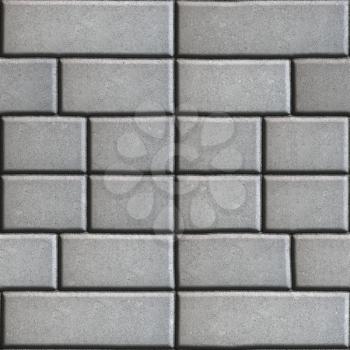 Gray Paving Slabs in the Form Rectangles of Different Value. Seamless Tileable Texture.