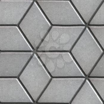 Gray Paving Slabs Laid Flower of Rhombuses. Seamless Tileable Texture.