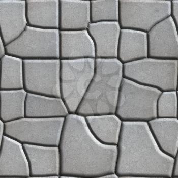 Gray Figured Paving Slabs of Different Value which Imitates Natural Stone. Seamless Tileable Texture.