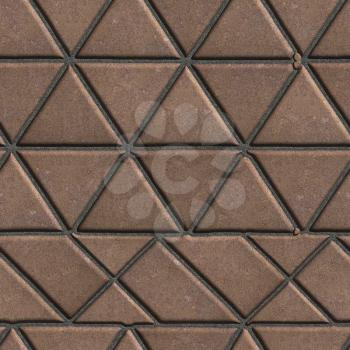 Brown Pave Slabs in the Form of Triangles and Other Geometric Shapes. Seamless Tileable Texture.