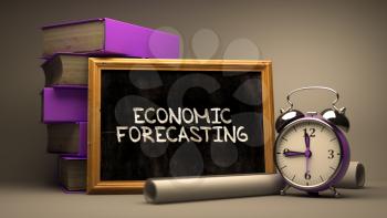 Economic Forecasting Concept Hand Drawn on Chalkboard. Blurred Background. Toned Image.