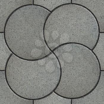 Gray Pavement in the Form of a Quatrefoil in Centre. Seamless Tileable Texture.