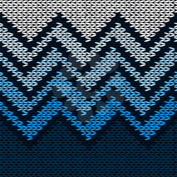 Seamless Knitted Stylized Geometric Pattern with Wave