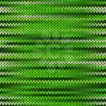 Style Seamless Knitted Melange Pattern. Green Color Vector Illustration