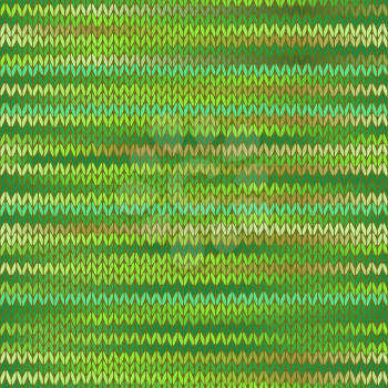 Style Seamless Knitted Melange Pattern. Spring Green Color Vector Illustration