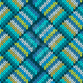 Seamless Knitted Pattern. Style Knit woolen jacquard ornament texture. Fabric color tracery background