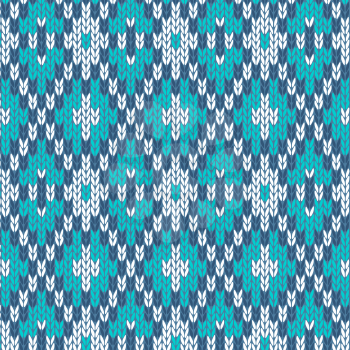 Seamless Knitted Pattern. Style Knit woolen jacquard ornament texture. Fabric color tracery background
