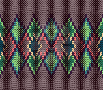 Seamless color knitted ornament pattern