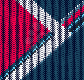 Style Blue Red with White Arrow Color Knitted Vector Pattern