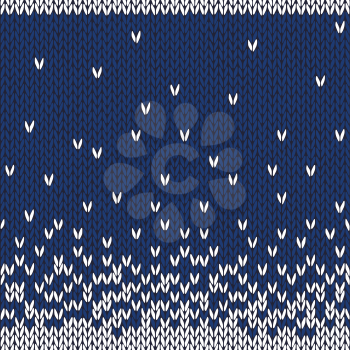 Style Seamless Knitted Pattern. Christmas Winter Sky Blue White Color Illustration from my large Collection of Samples of knitted Fabrics