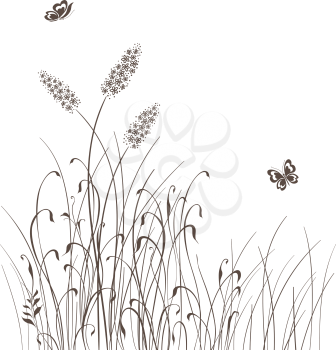 grass silhouettes background vector illustration