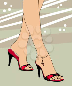 Foot and Shoes vector illustration