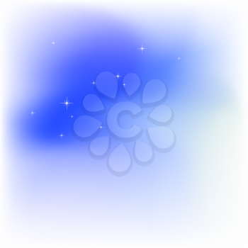 Sky, clouds, stars. Abstract light blue vector background