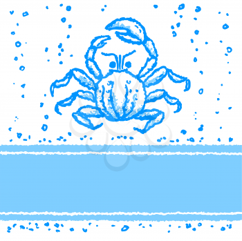 Vector card with crab